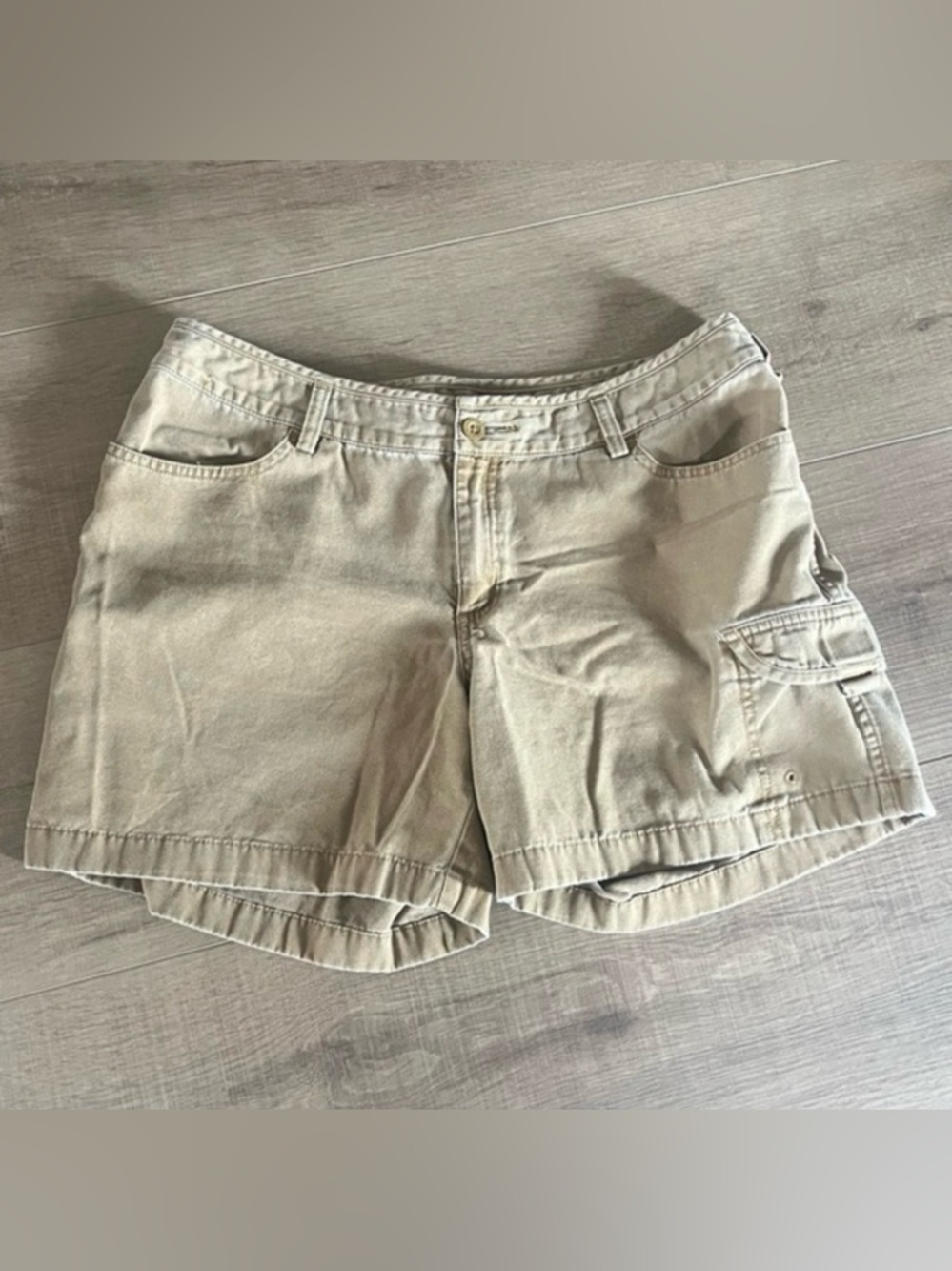 The North Face Brown Cargo Shorts Women 14 Long Cotton Unlined Hiking Summer Zip